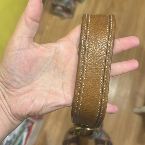 Coach Signature Ali Denim Handbag Purse Heavy Brass Fittings Tobacco Leather - Picture 5 of 15